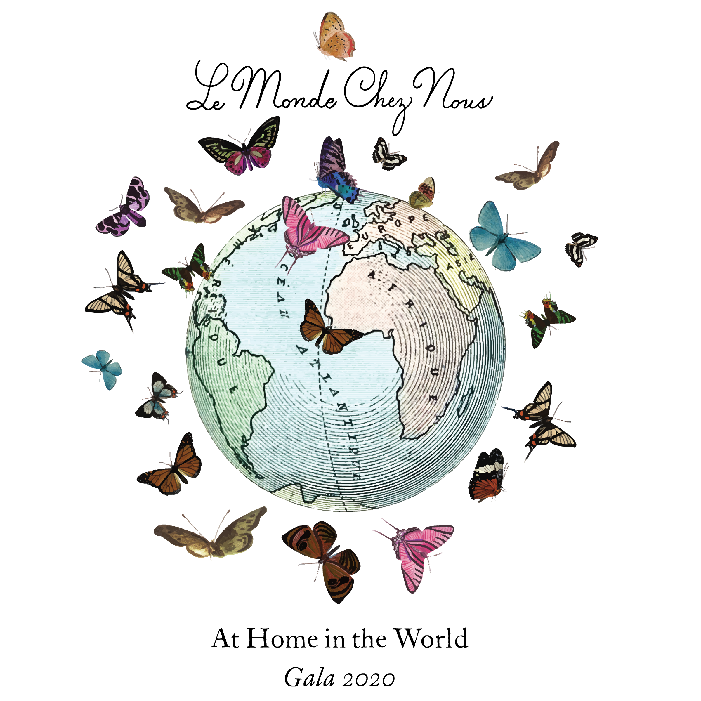 Event logo, at home in the world gala 2020
